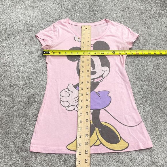 Disney Minie Mouse Graphic T-Shirt Juniors Medium Pink Round Neck Casual Tee - Picture 12 of 14